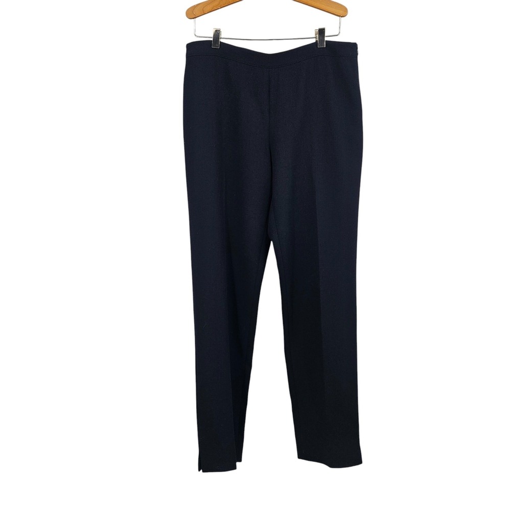 Lafayette 148 Bleecker Trouser Pants Navy Blue Skinny High Waist Pull-On Size 6